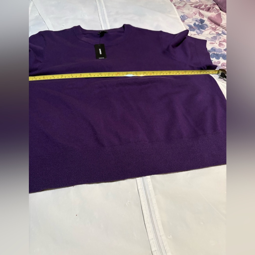 Express Rich Purple Short Sleeve Top - Picture 11 of 12